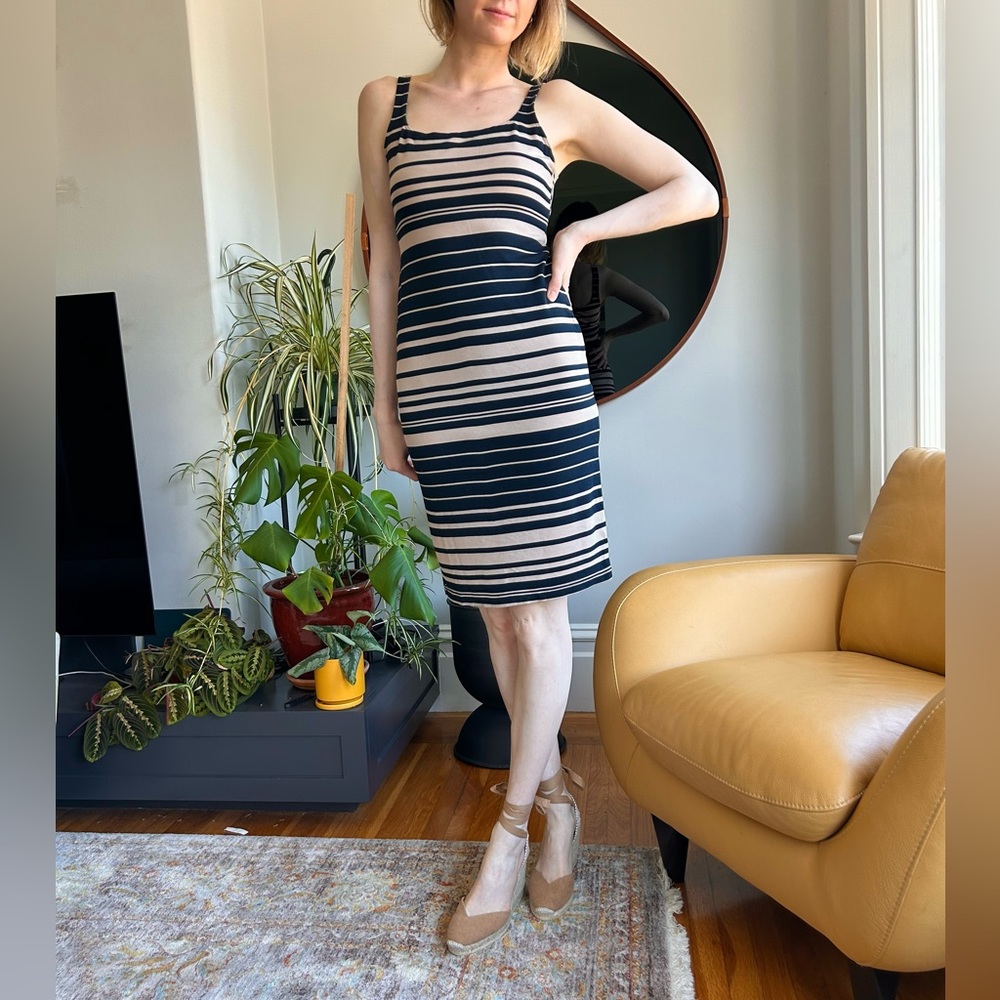 American Apparel striped midi tank dress, size M